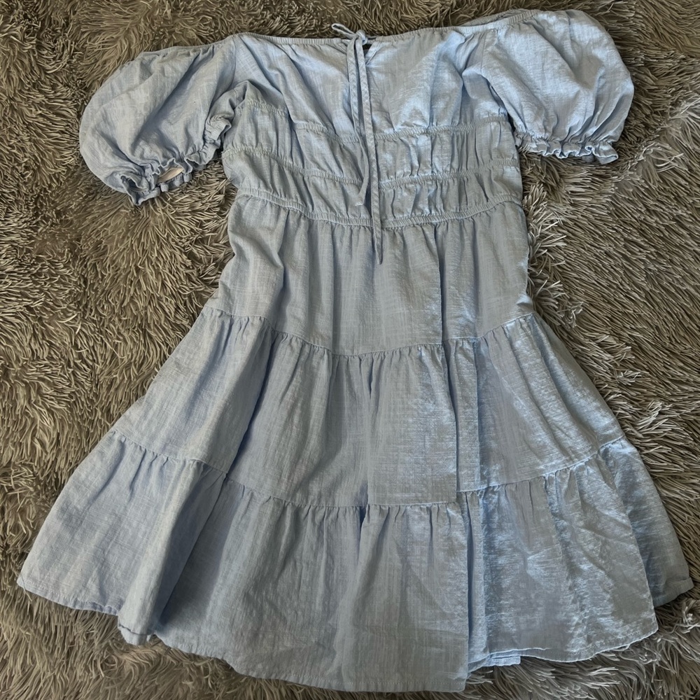 BBY BLUE TIE FRONT RUCHED BUST TIERED DRESS💙💙💙💙